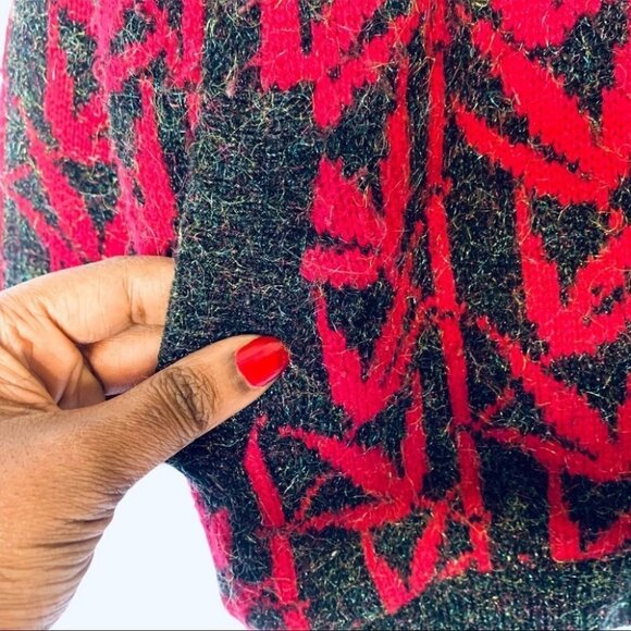 VINTAGE NEW WANG KANG CO FUSHIA PINK BLACK BUTTON UP OVERSIZED CARDIGAN - Picture 13 of 15